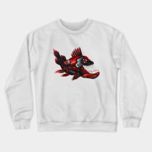 Watercolor black-red cross-finned fish Crewneck Sweatshirt